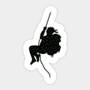 adventurer swinging on a rope Sticker